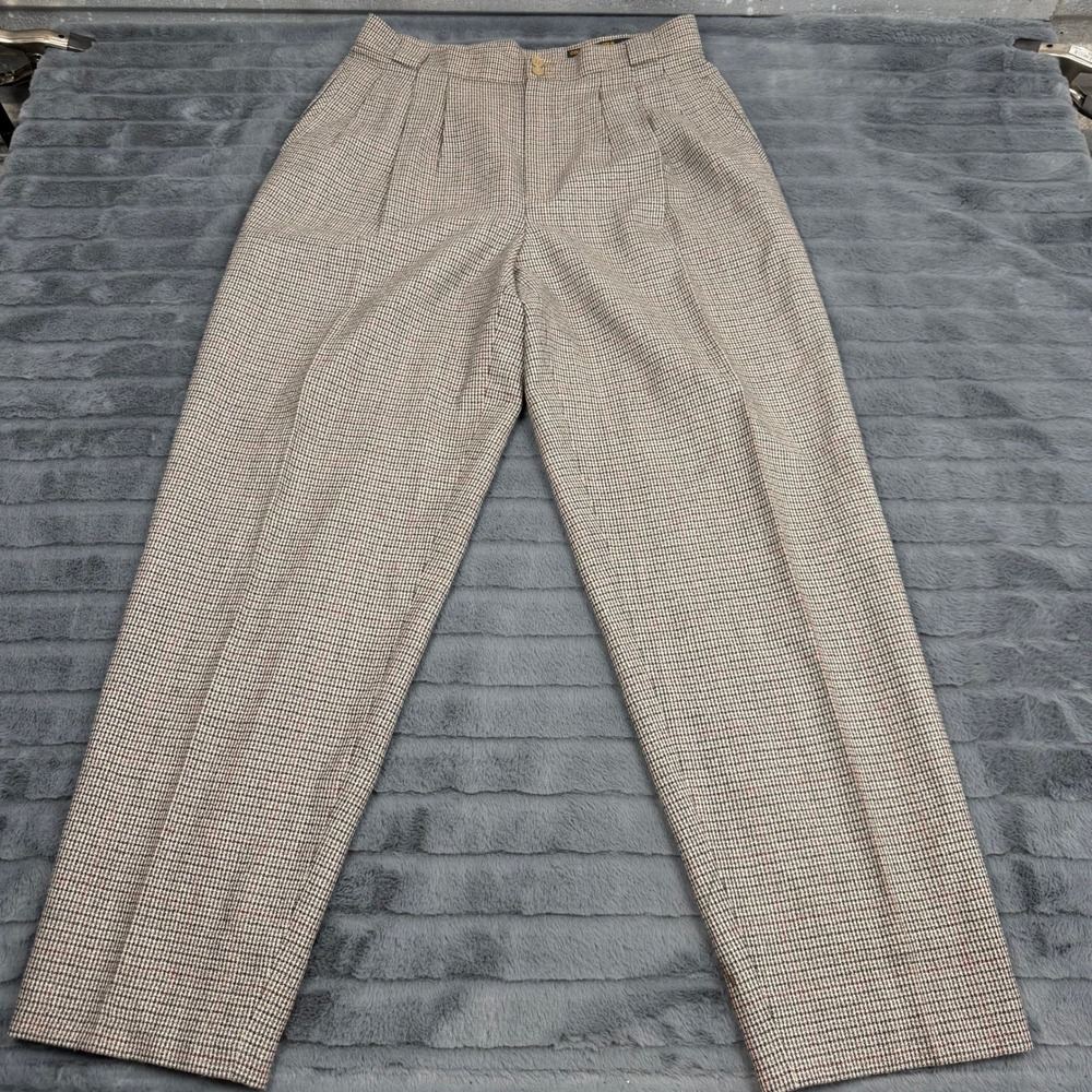 Collectible Gold Sergio Sari Angelo Wool Trousers Plaid Houndstooth Pants 16